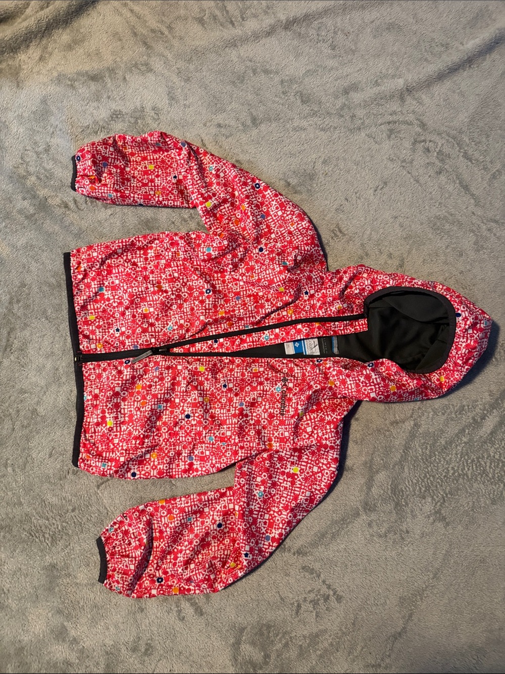 Girls' Columbia Pink Patterned Hooded rain Jacket